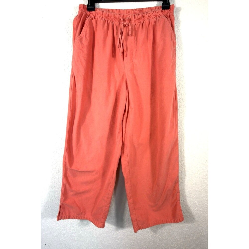 Bobbie Brooks Coral Pink High Rise Elastic Waist Drawstring Pant Size M Culote